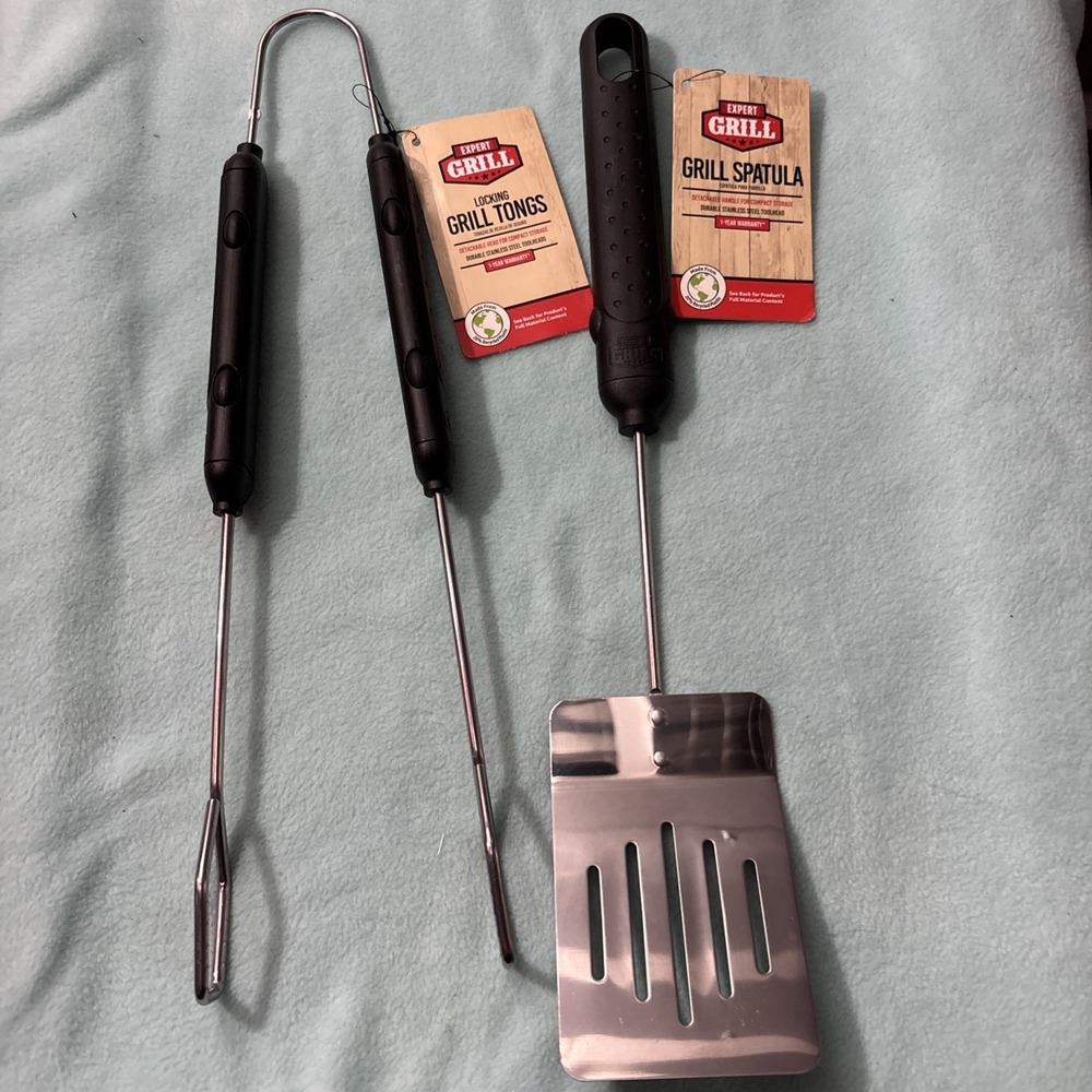 Expect Grill Stainless Steel Soft Grip 3pcs   BBQ Tool Set